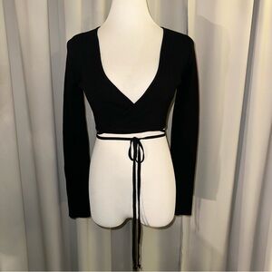 Elegant Black Wrap Top